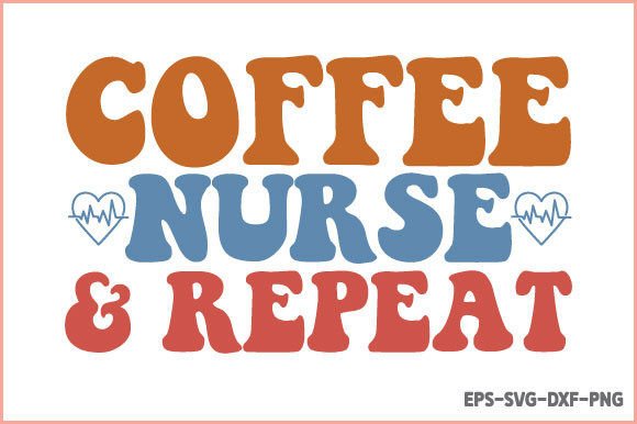 Coffee Nurse Repeat Sublimation Graphics