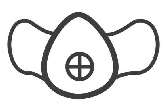 Medical Mask Line Icon: Graphics for Crafts
