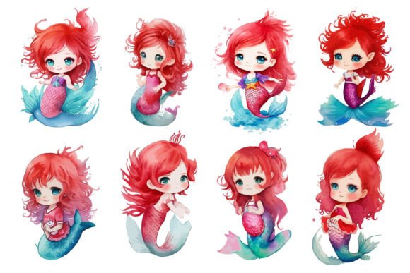 Mermaid Graphics for Crafts & Digital Products