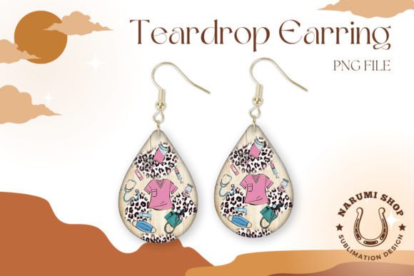 Nurse Fashion Leopard Teardrop Earring: Graphics and Crafts