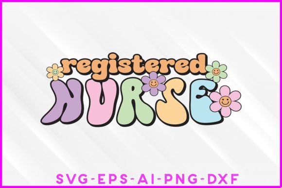 Registered Nurse Groovy Sublimation Tee: Graphics & Crafts for Local Business