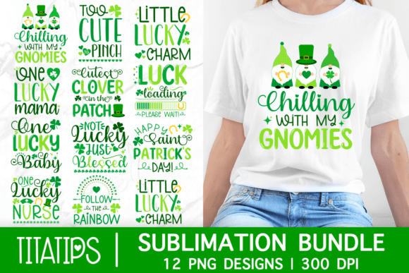 St Patrick's Day PNG Sublimation Bundle: Graphics for Crafts & Small Business