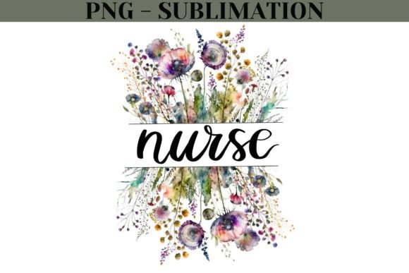 Wildflower Nurse Png Digital Download for Crafts and Graphics